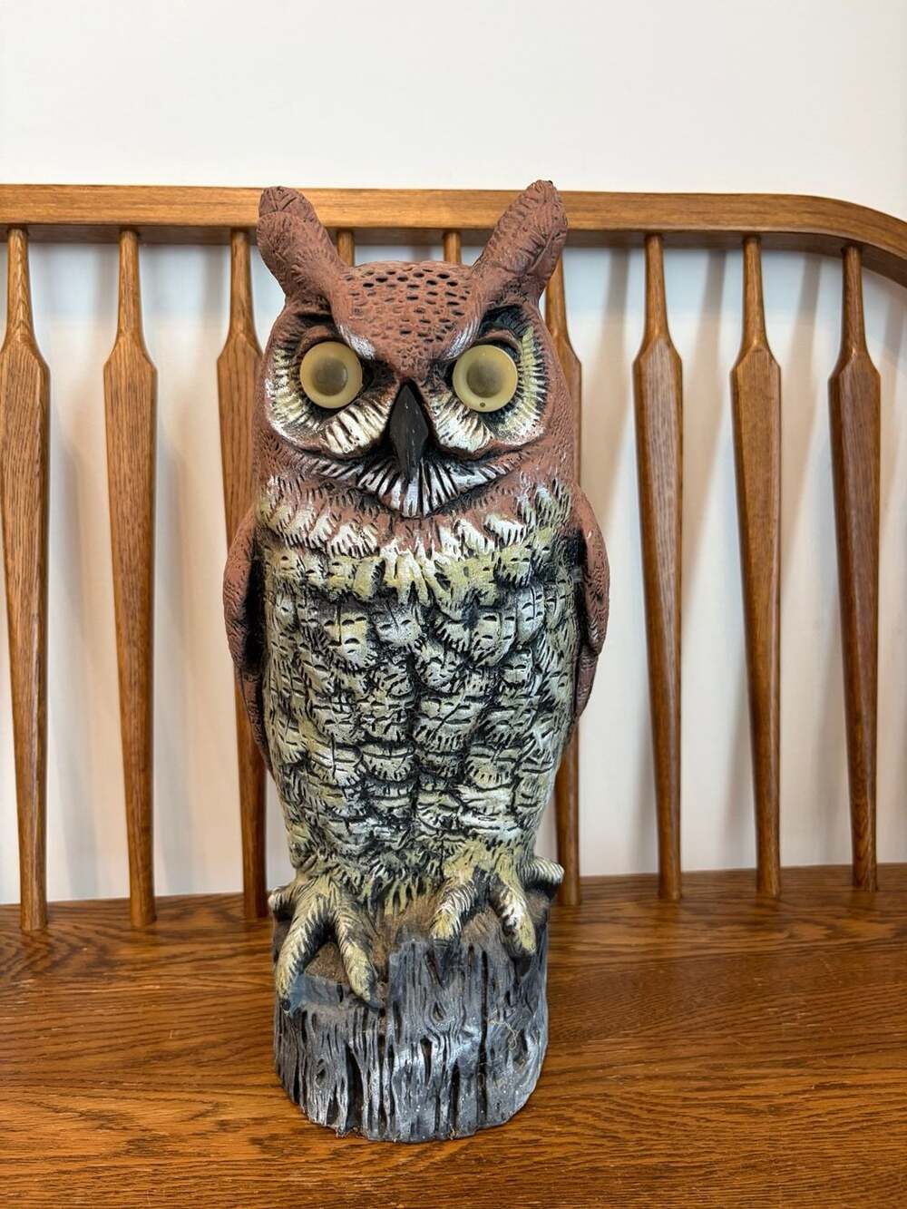Vintage 1990 Dalen Products Great Horned Owl Plastic Garden Decoy 16 Inch